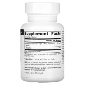 Thực phẩm bổ sung Source Naturals Astaxanthin 2 mg 30 Softgels 021078019541