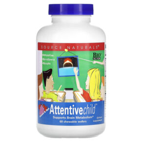 Thực phẩm chức năng Source Naturals Attentive Child Sweet & Tart 60 Chewable Wafers 021078012146