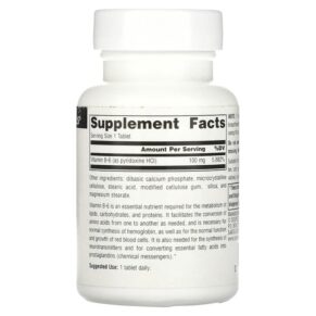 Thực phẩm bổ sung Source Naturals B-6 100 mg 100 Tablets 021078004134