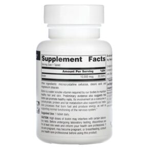 Thực phẩm bổ sung Source Naturals Biotin 10.000 mcg 120 Tablets 021078026334