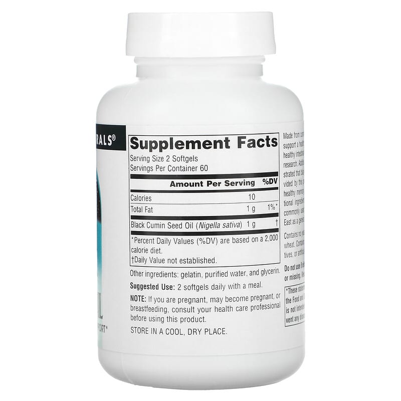 Source Naturals Black Seed Oil 120 Softgels 2 Thực phẩm bổ sung Source Naturals Black Seed Oil 120 Softgels 021078027577