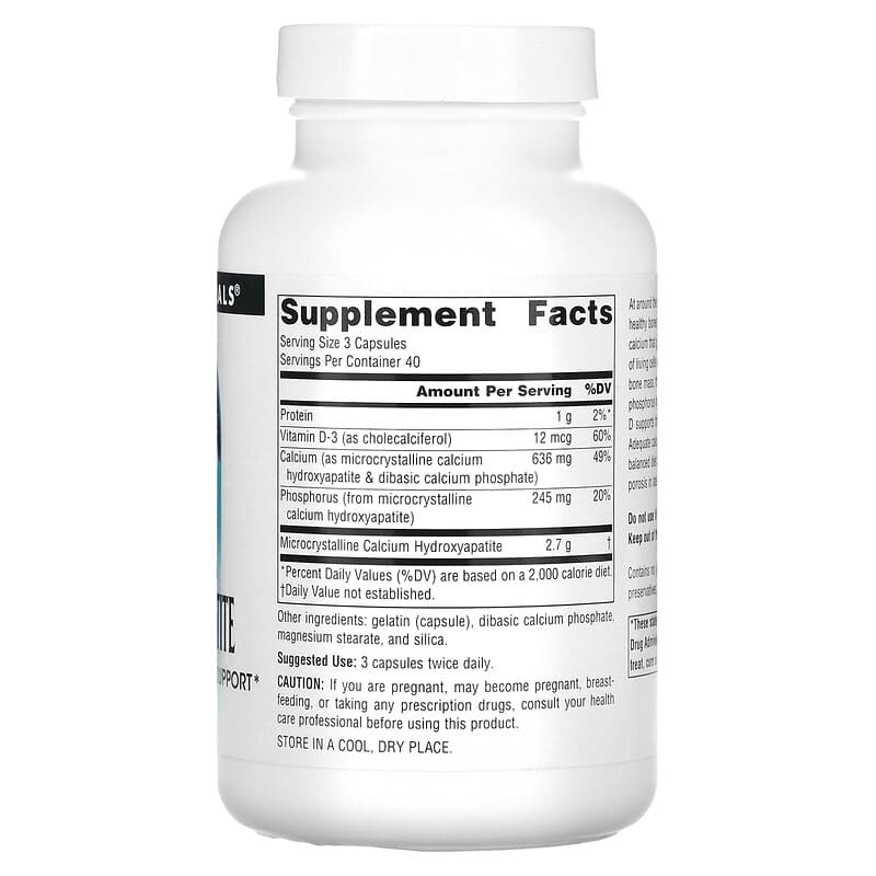 Source Naturals Calcium Hydroxyapatite 120 Capsules 2 Thực phẩm bổ sung Source Naturals Calcium Hydroxyapatite 120 Capsules 021078025214