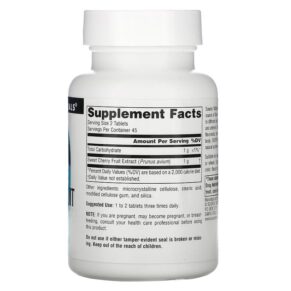 Thực phẩm bổ sung Source Naturals Cherry Fruit Extract 500 mg 90 Tablets 021078016816