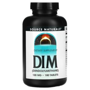 Thực phẩm chức năng Source Naturals DIM (Diindolylmethane) 100 mg 180 Tablets 021078020448
