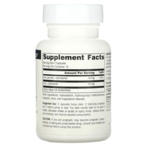 Thực phẩm bổ sung Source Naturals GastricSoothe 37.5 mg 30 Capsules 021078022954