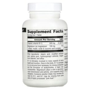 Thực phẩm bổ sung Source Naturals High Potency B-1 500 mg 100 Tablets 021078008880