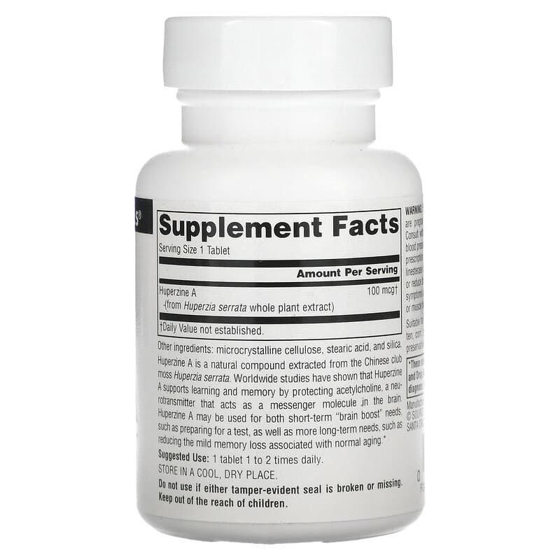 Source Naturals Huperzine A 100 mcg 120 Tablets 2 Thực phẩm bổ sung Source Naturals Huperzine A 100 mcg 120 Tablets 021078024101