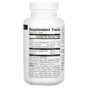 Thực phẩm bổ sung Source Naturals L-Arginine L-Citrulline Complex 1.000 mg 120 Tablets 021078020431