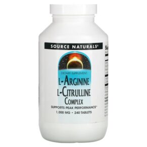 Thực phẩm chức năng Source Naturals L-Arginine L-Citrulline Complex 1.000 mg 240 Tablets 021078020509