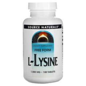 Thực phẩm chức năng Source Naturals L-Lysine 1.000 mg 100 Tablets 021078001423