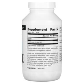 Thực phẩm bổ sung Source Naturals L-Lysine 1.000 mg 200 Tablets 021078026808