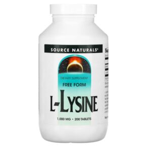 Thực phẩm chức năng Source Naturals L-Lysine 1.000 mg 200 Tablets 021078026808