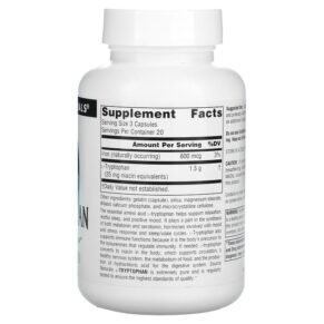 Source Naturals L-Tryptophan 500 mg 60 Capsules 3 Thực phẩm bổ sung Source Naturals L-Tryptophan 500 mg 60 Capsules 021078019848