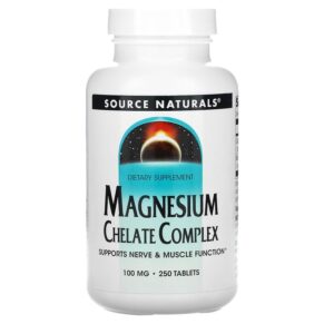 Thực phẩm chức năng Source Naturals Magnesium Chelate Complex 100 mg 250 Tablets 021078003182