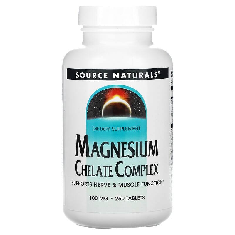 Source Naturals Magnesium Chelate Complex 100 mg 250 Tablets 8 Thực phẩm chức năng Source Naturals Magnesium Chelate Complex 100 mg 250 Tablets 021078003182