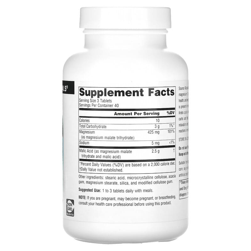 Source Naturals Malic Acid 2.500 mg 120 Tablets 2 Thực phẩm bổ sung Source Naturals Malic Acid 2.500 mg 120 Tablets 021078027805