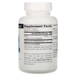 Thực phẩm bổ sung Source Naturals Mastic Gum Extract 500 mg 60 Capsules 021078014201