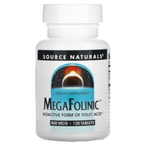 Thực phẩm chức năng Source Naturals MegaFolinic 800 mcg 120 Tablets 021078020288