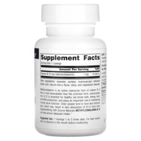 Thực phẩm bổ sung Source Naturals MethylCobalamin Vitamin B12 Cherry 1 mg 120 Lozenges 021078012931