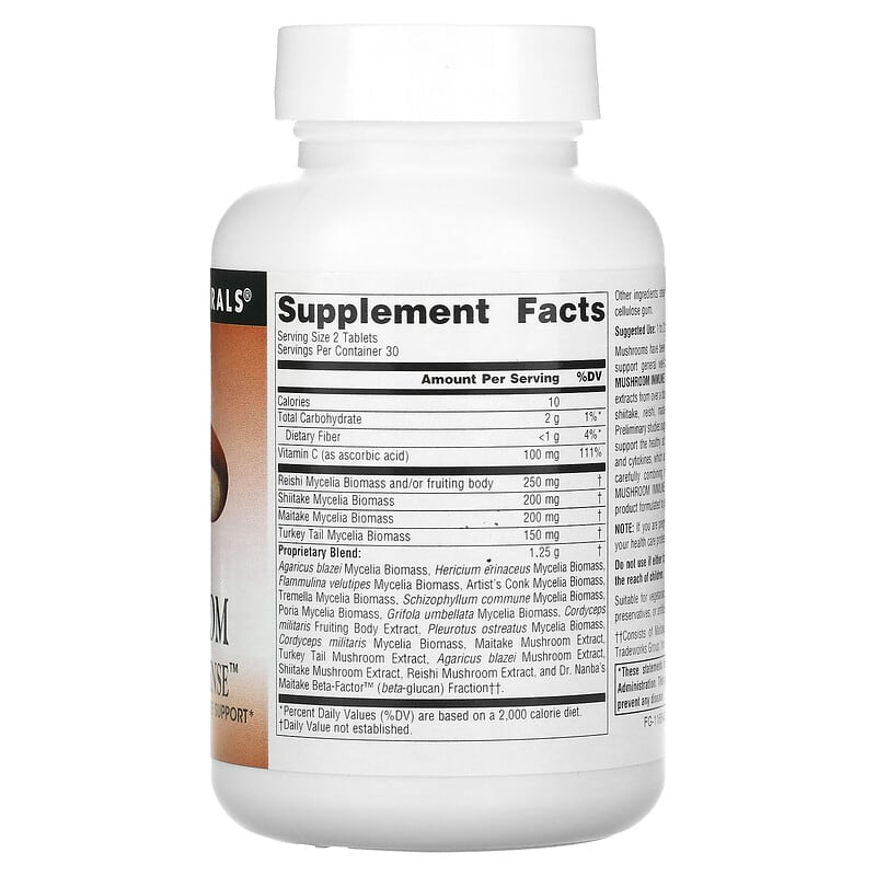 Source Naturals Mushroom Immune Defense 60 Tablets 2 Thực phẩm bổ sung Source Naturals Mushroom Immune Defense 60 Tablets 021078016090