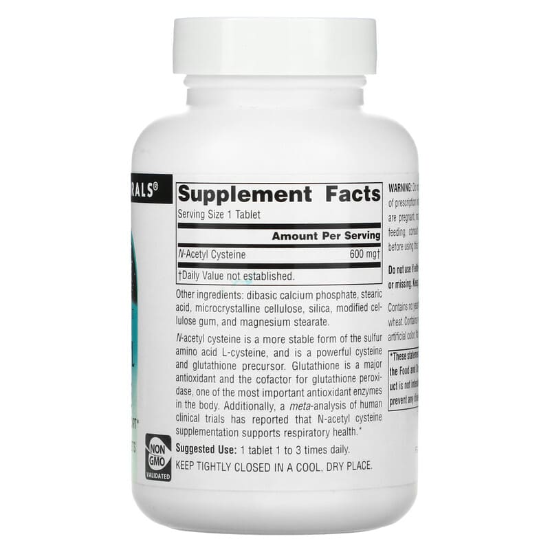 Source Naturals N-Acetyl Cysteine 600 mg 120 Tablets 2 Thực phẩm bổ sung Source Naturals N-Acetyl Cysteine 600 mg 120 Tablets 021078009672