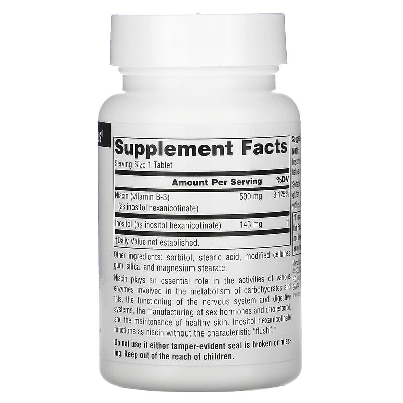 Source Naturals No-Flush Niacin 500 mg 60 Tablets 2 Thực phẩm bổ sung Source Naturals No-Flush Niacin 500 mg 60 Tablets 021078009214