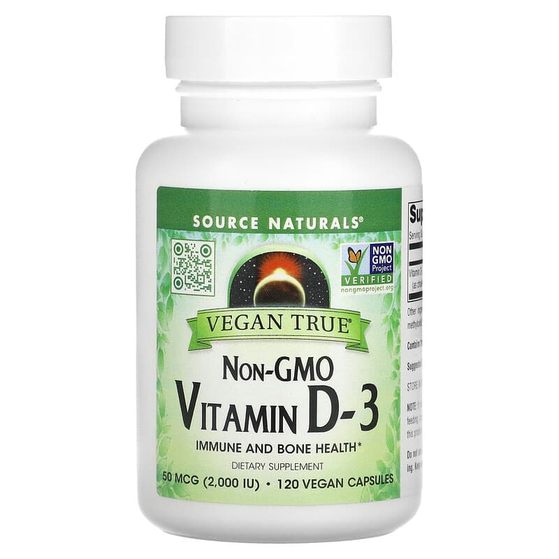 Source Naturals Non-GMO Vitamin D-3 50 mcg (2.000 IU) 120 Vegan Capsules 8 Thực phẩm chức năng Source Naturals Non-GMO Vitamin D-3 50 mcg (2.000 IU) 120 Vegan Capsules 021078028956