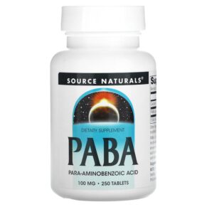 Thực phẩm chức năng Source Naturals PABA 100 mg 250 Tablets 021078005087