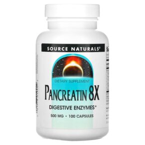 Thực phẩm chức năng Source Naturals Pancreatin 8X 500 mg 100 Capsules 021078019442