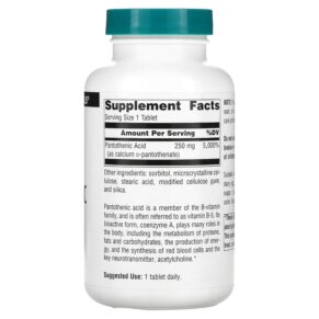 Thực phẩm bổ sung Source Naturals Pantothenic Acid 250 mg 250 Tablets 021078005124