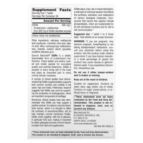 Thực phẩm bổ sung Source Naturals SAMe 400 mg 30 Enteric Coated Tablets 021078014003