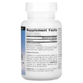 Thực phẩm bổ sung Source Naturals Serrapeptase 120 Capsules 021078019503