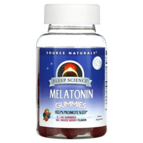 Thực phẩm chức năng Source Naturals Sleep Science Melatonin Gummies Mixed Berry 5 mg 60 Gummies 021078028499