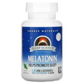 Thực phẩm chức năng Source Naturals Sleep Science Melatonin Peppermint 1 mg 300 Lozenges 021078007111