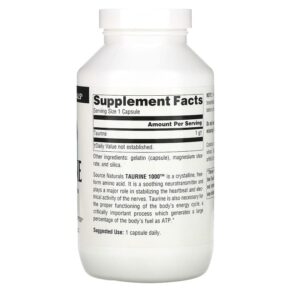 Thực phẩm bổ sung Source Naturals Taurine 1000 1.000 mg 240 Capsules 021078020691