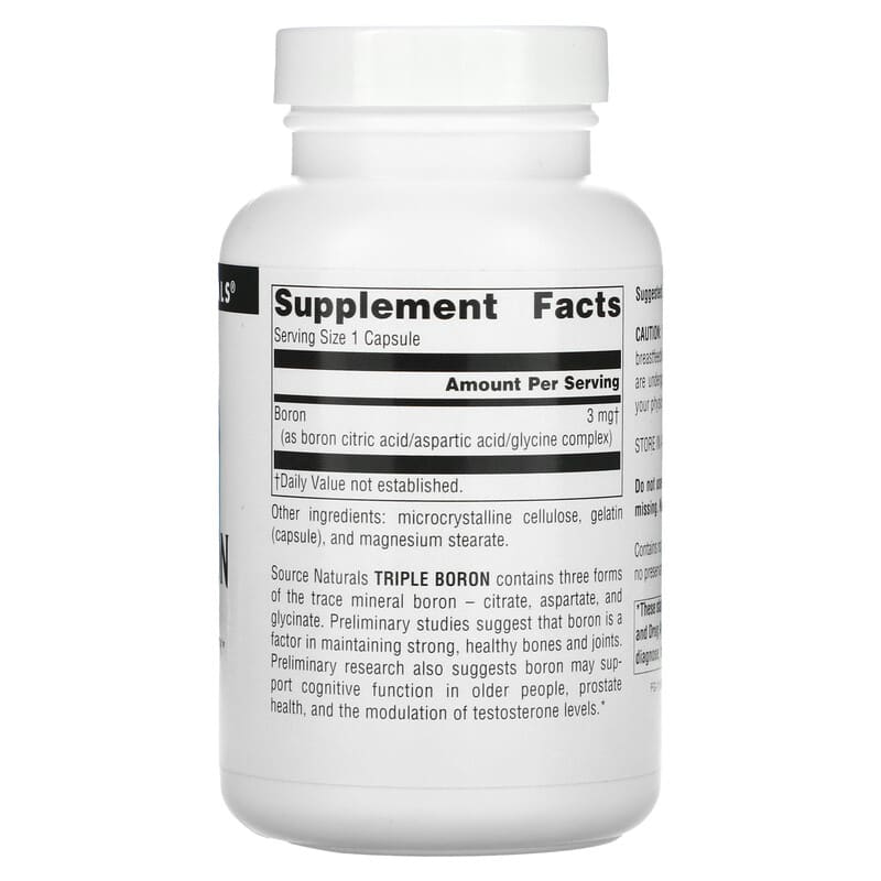 Source Naturals Triple Boron 3 mg 200 Capsules 2 Thực phẩm bổ sung Source Naturals Triple Boron 3 mg 200 Capsules 021078019145