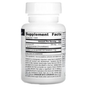 Thực phẩm bổ sung Source Naturals Vanadium with Chromium 90 Tablets 021078018353