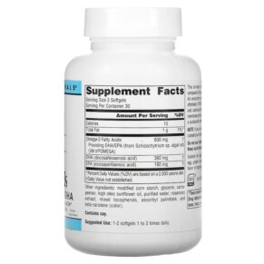 Thực phẩm bổ sung Source Naturals Vegan Omega-3S Non-Fish EPA-DHA 300 mg 60 Vegan Softgels 021078024590