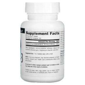 Thực phẩm bổ sung Source Naturals Vitamin D-3 1.000 IU 200 Tablets 021078017929