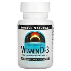 Thực phẩm chức năng Source Naturals Vitamin D-3 10.000 IU (250 mcg) 120 Softgels 021078027928