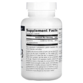 Thực phẩm bổ sung Source Naturals Vitamin D-3 5.000 IU (125 mcg) 240 Capsules 021078023388