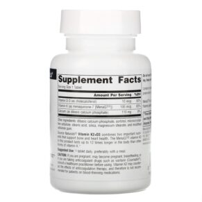 Thực phẩm bổ sung Source Naturals Vitamin K2 + D3 60 Tablets 021078019220