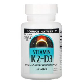 Thực phẩm chức năng Source Naturals Vitamin K2 + D3 60 Tablets 021078019220