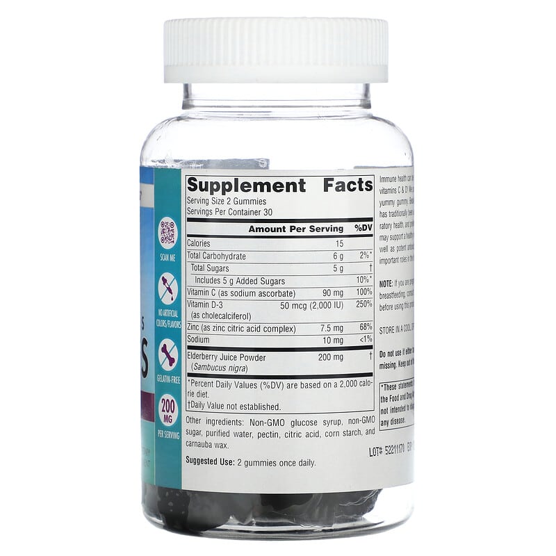 Source Naturals Wellness Gummies Elderberry 60 Gummies 2 Thực phẩm bổ sung Source Naturals Wellness Gummies Elderberry 60 Gummies 021078028642