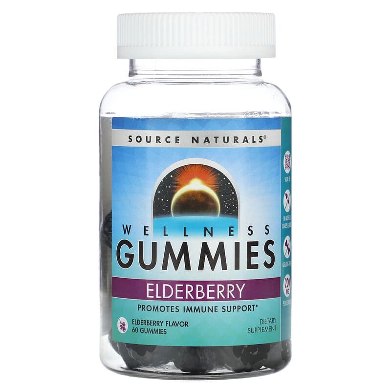 Source Naturals Wellness Gummies Elderberry 60 Gummies 8 Thực phẩm chức năng Source Naturals Wellness Gummies Elderberry 60 Gummies 021078028642