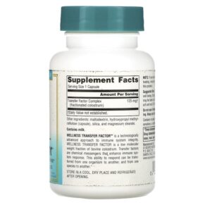 Thực phẩm bổ sung Source Naturals Wellness Transfer Factor 125 mg 60 Vegetarian Capsules 021078026358