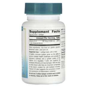 Thực phẩm bổ sung Source Naturals Wellness Vitamin D-3 50 mcg (2.000 IU) 200 Softgels 021078023739