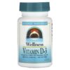 Thực phẩm chức năng Source Naturals Wellness Vitamin D-3 50 mcg (2.000 IU) 200 Softgels 021078023739