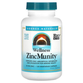 Thực phẩm chức năng Source Naturals Wellness ZincMunity 50 mg 120 Vegetarian Capsules 021078028826