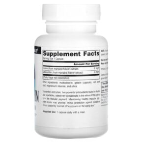 Thực phẩm bổ sung Source Naturals Zeaxanthin with Lutein 10 mg 60 Capsules 021078018827